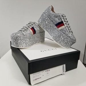 gucci glitter platform sneakers